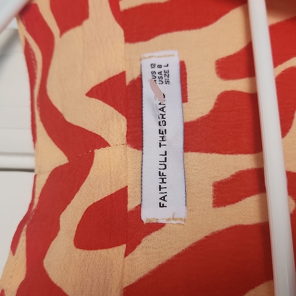 Faithfull The Brand Sarin Top Front Tie Print Size USA 8 - Picture 9 of 12